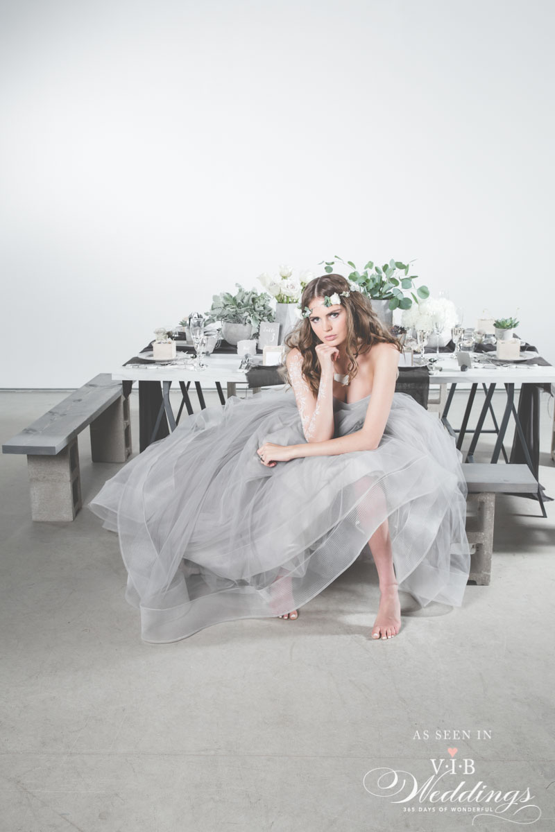 Grey Wedding Dress by Anna Lang