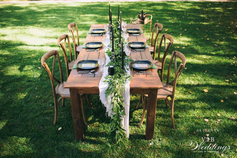 Furniture & dinnerware by C & T Event Rentals