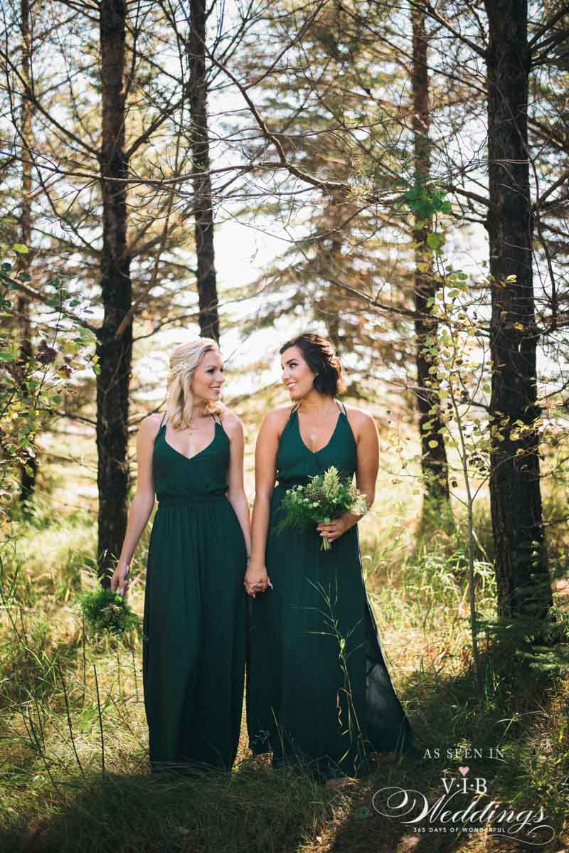 Emerald Bridesmaid dresses by HUSH Collection